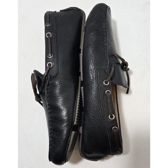 Mercanti Fiorentini Mens Relax Tie Shoe Black Leather Loafers 9.5M - Picture 5 of 9
